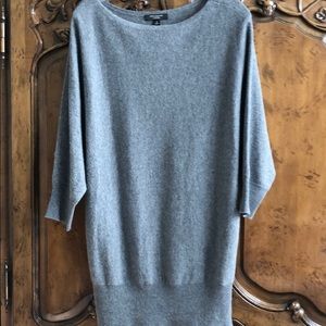Ann Taylor Charcoal Cashmere Boat Neck Sweater.